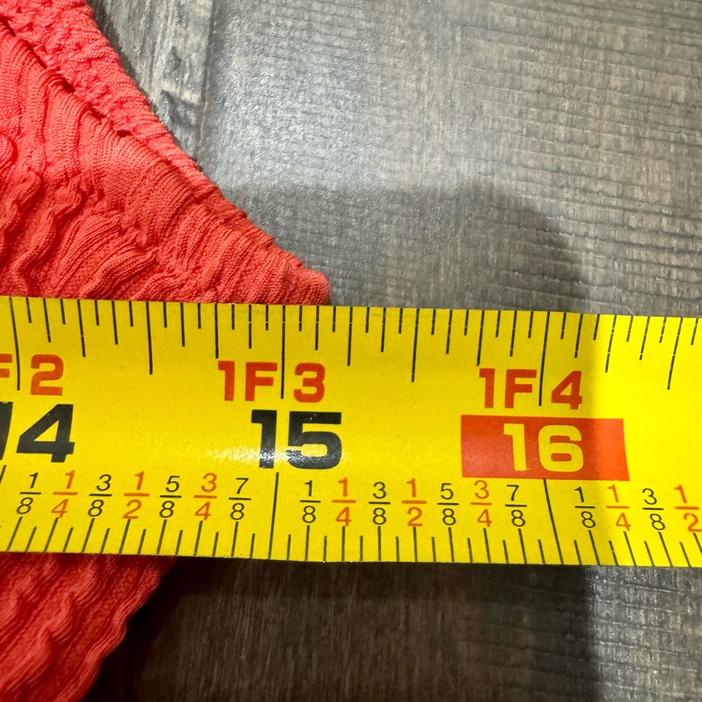 Aerie Textured One Piece Swimsuit Coral Orange Cutout Ring UPF 50 NWT M Long - Picture 13 of 14